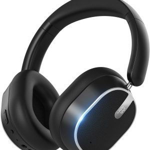Hybrid Active Noise Cancelling Bluetooth Headphones,Bluetooth 6.0 Over Ear Wireless Headphones with 60H Playtime, Hi-Res Audio, Deep Bass, Memory Foam Ear Cups for Home Office Travel Black